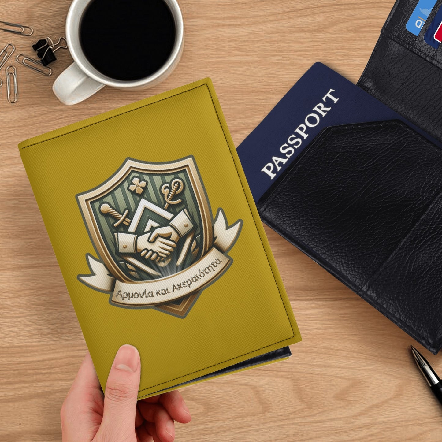 Sapphire Aux PU Leather Passport Case