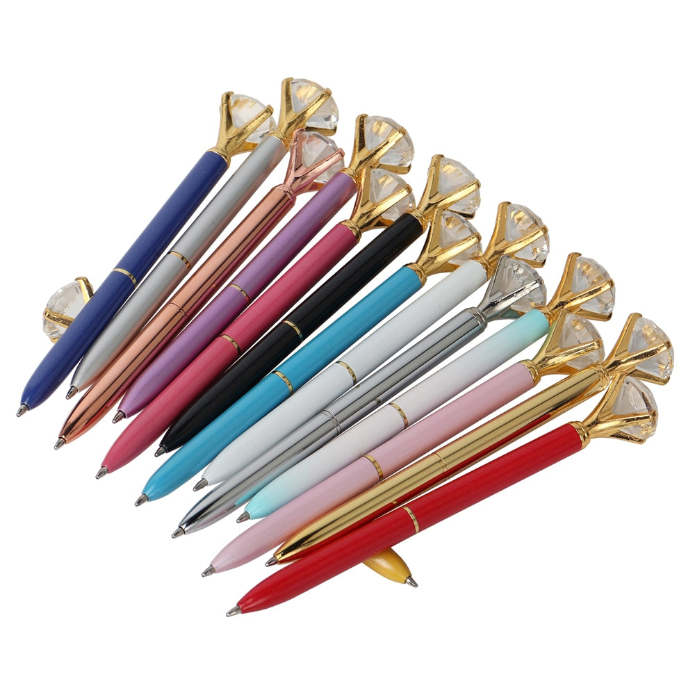 Kawaii Ballpoint Pen Big Gem Metal Ball Pen