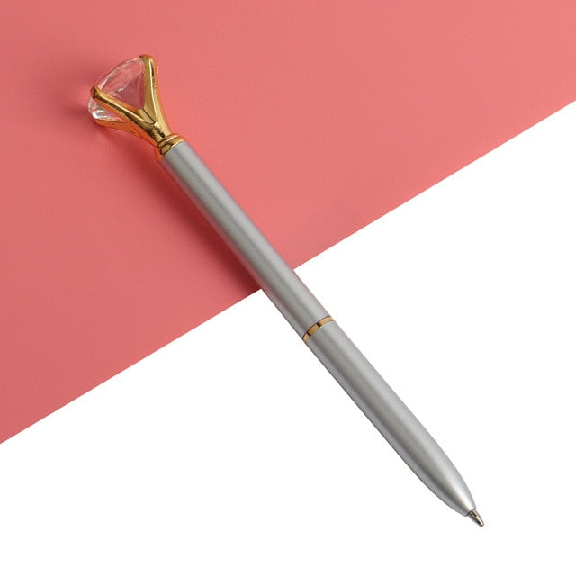 Kawaii Ballpoint Pen Big Gem Metal Ball Pen