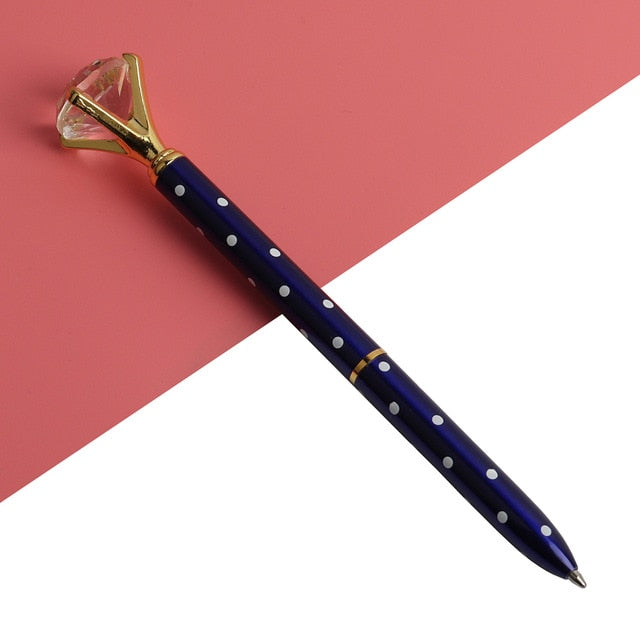 Kawaii Ballpoint Pen Big Gem Metal Ball Pen