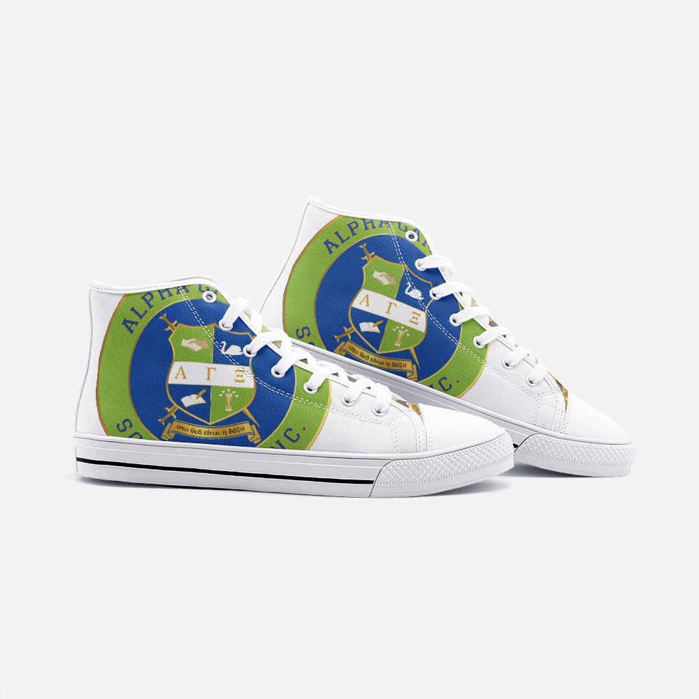 Alpha Gamma Xi Crest & Camo High Top Canvas Sneakers