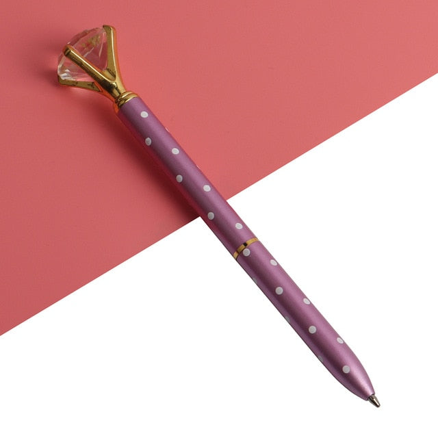 Kawaii Ballpoint Pen Big Gem Metal Ball Pen