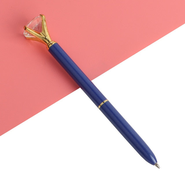 Kawaii Ballpoint Pen Big Gem Metal Ball Pen