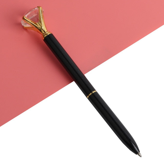 Kawaii Ballpoint Pen Big Gem Metal Ball Pen