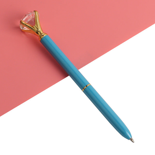 Kawaii Ballpoint Pen Big Gem Metal Ball Pen
