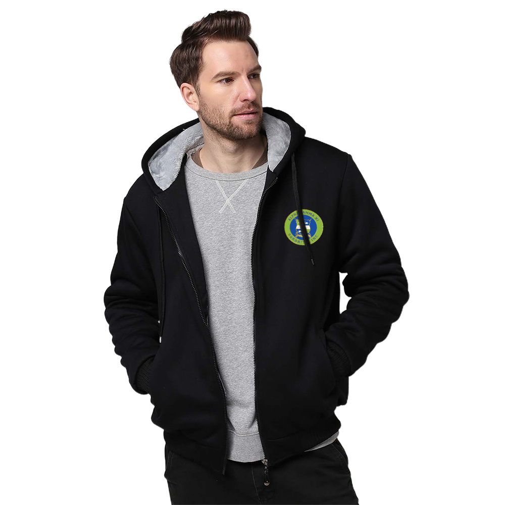 DD-214 Alumni Thick Plush Zippered Hoodie Long Sleeve Coat