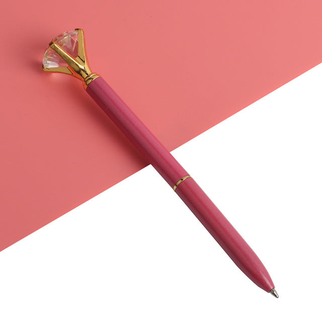 Kawaii Ballpoint Pen Big Gem Metal Ball Pen
