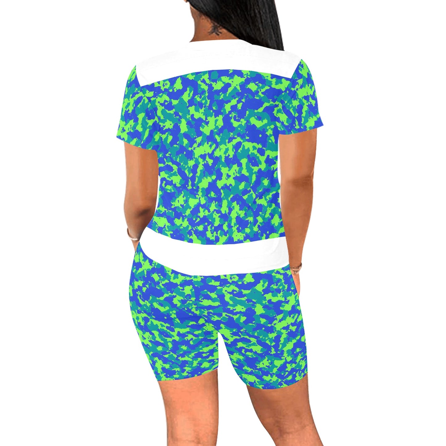 Camouflage Pattern Women's Short Yoga Set
