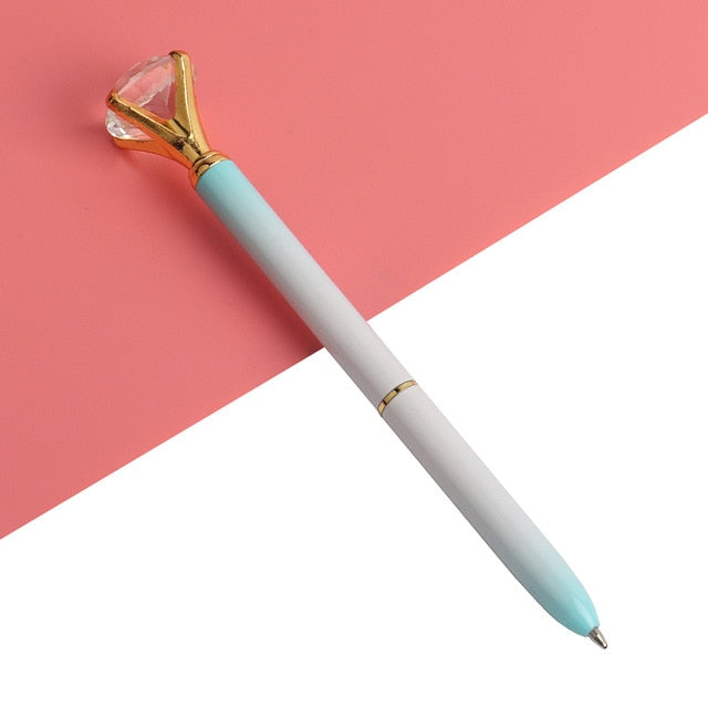 Kawaii Ballpoint Pen Big Gem Metal Ball Pen