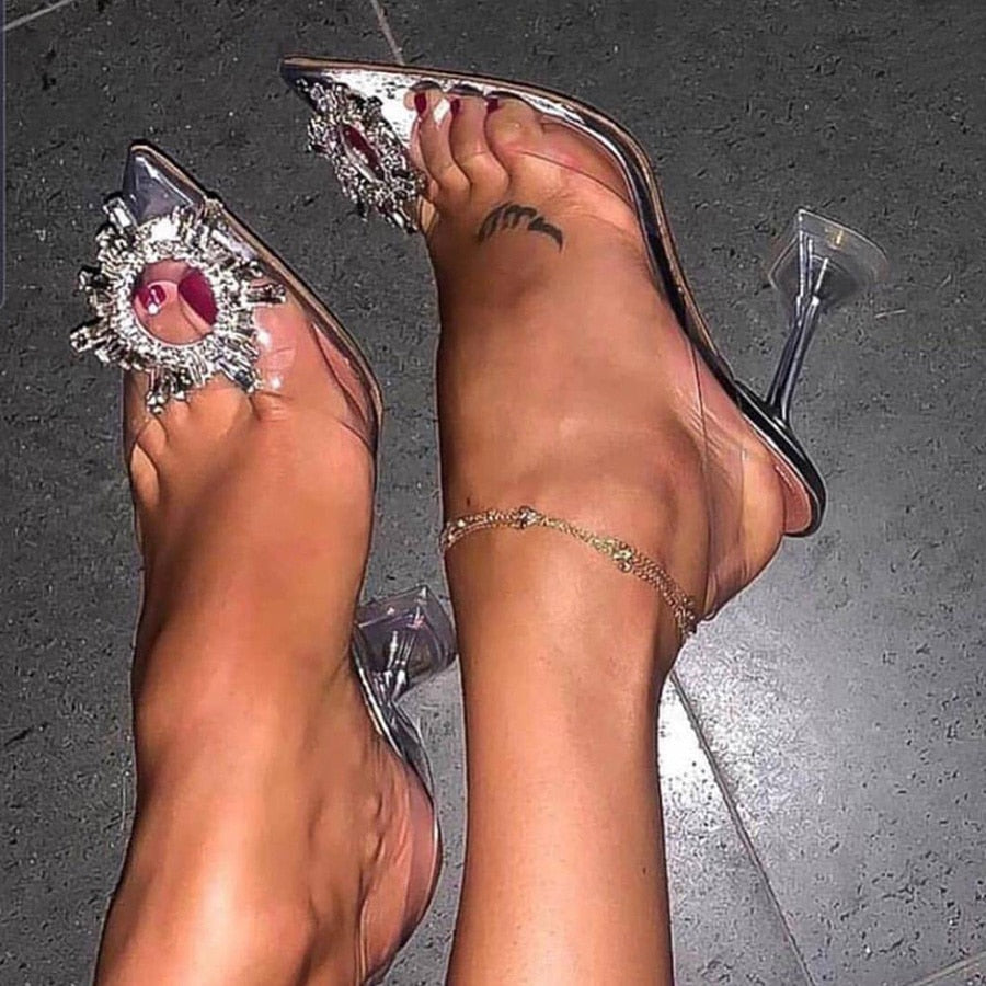 Elegant Pointed Toe Rhinestone High Heels