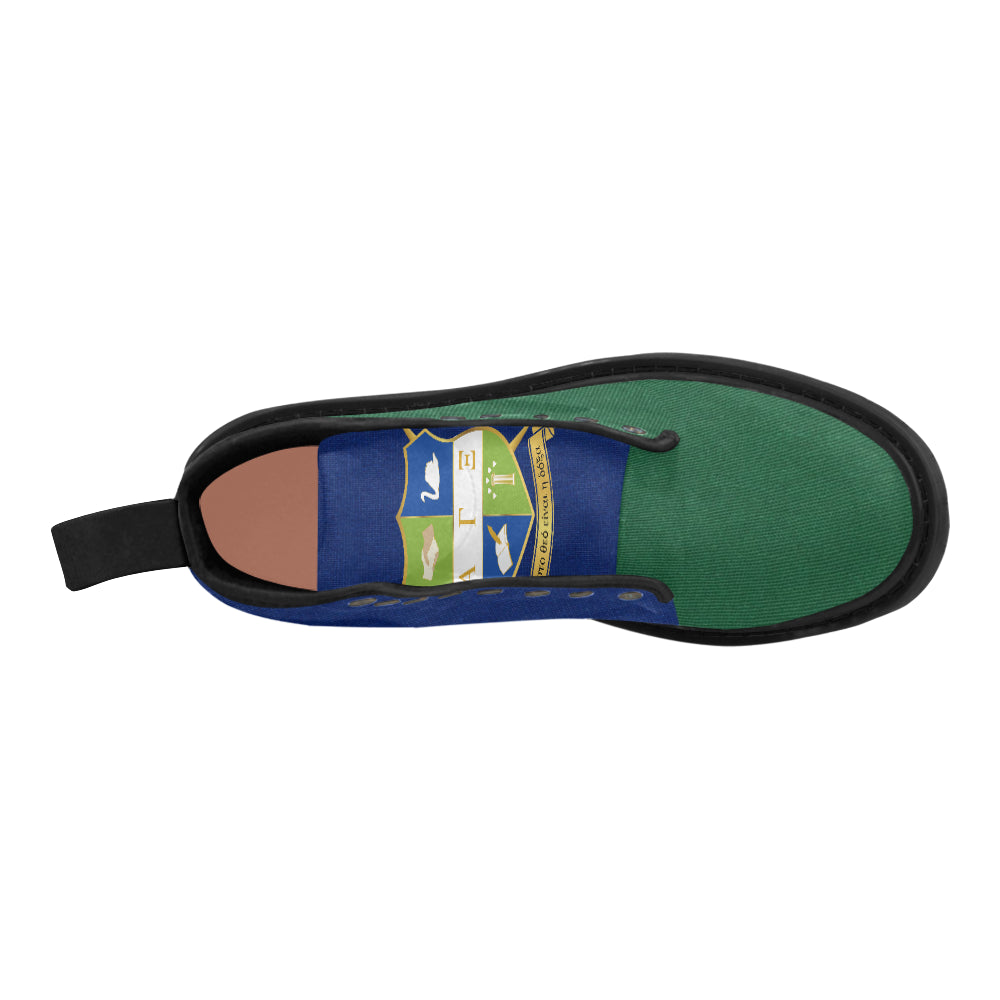 Alpha Gamma Xi Green/Blue Shield Martin Boots