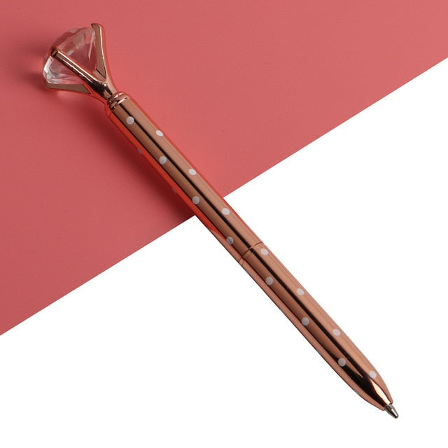 Kawaii Ballpoint Pen Big Gem Metal Ball Pen