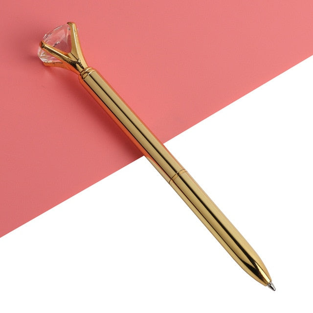Kawaii Ballpoint Pen Big Gem Metal Ball Pen