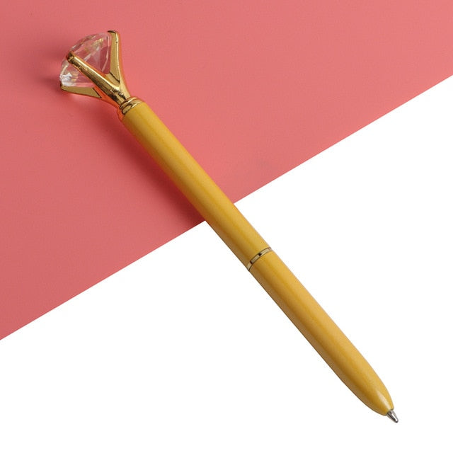 Kawaii Ballpoint Pen Big Gem Metal Ball Pen