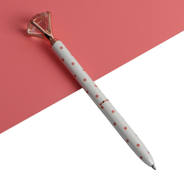 Kawaii Ballpoint Pen Big Gem Metal Ball Pen