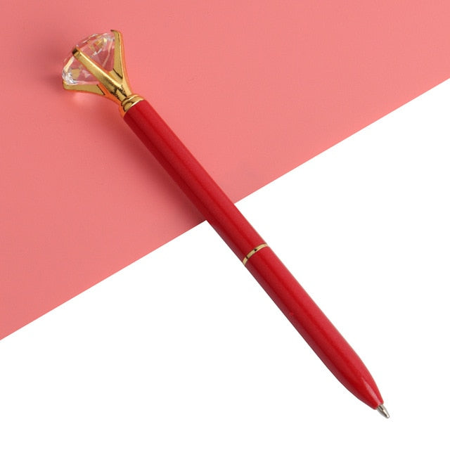 Kawaii Ballpoint Pen Big Gem Metal Ball Pen