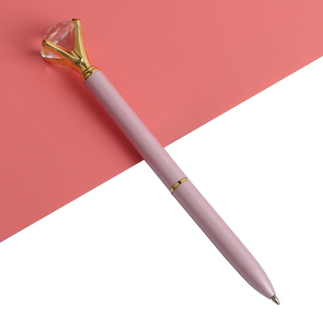 Kawaii Ballpoint Pen Big Gem Metal Ball Pen