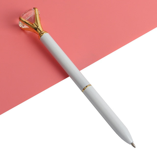 Kawaii Ballpoint Pen Big Gem Metal Ball Pen