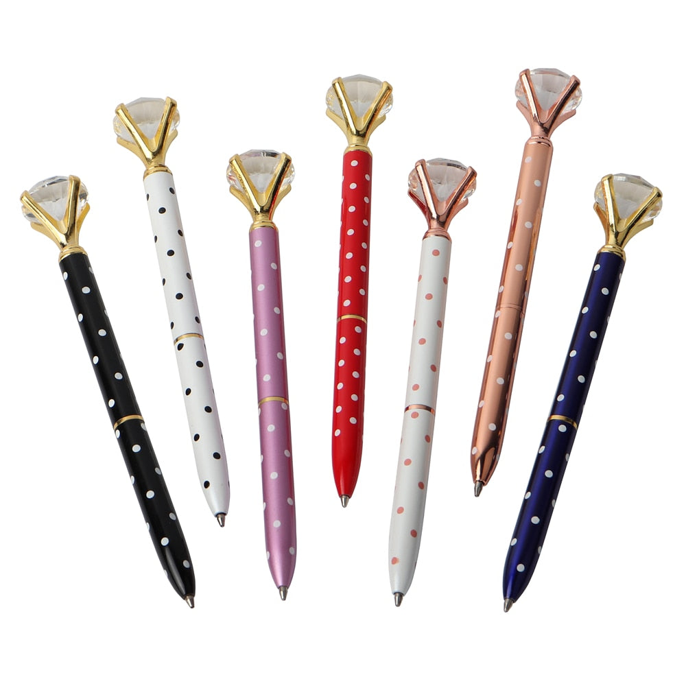 Kawaii Ballpoint Pen Big Gem Metal Ball Pen