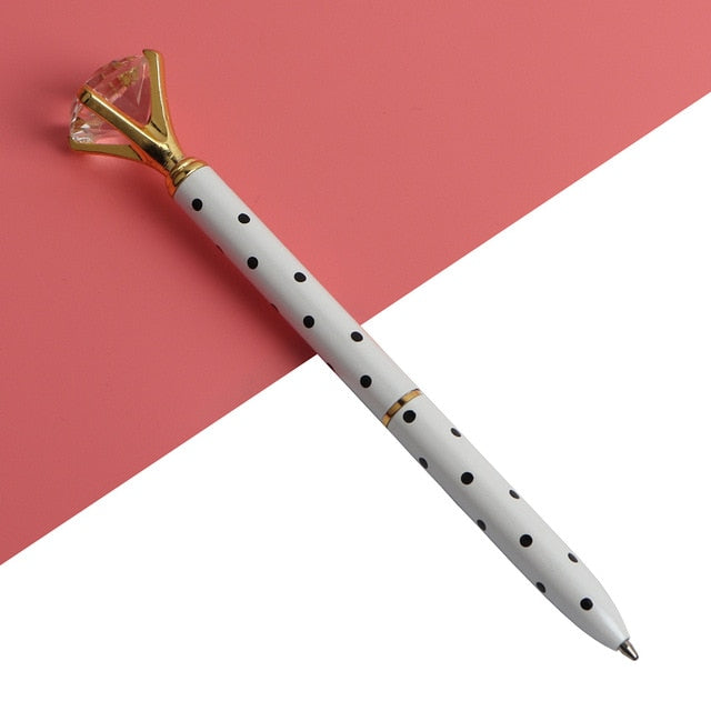 Kawaii Ballpoint Pen Big Gem Metal Ball Pen