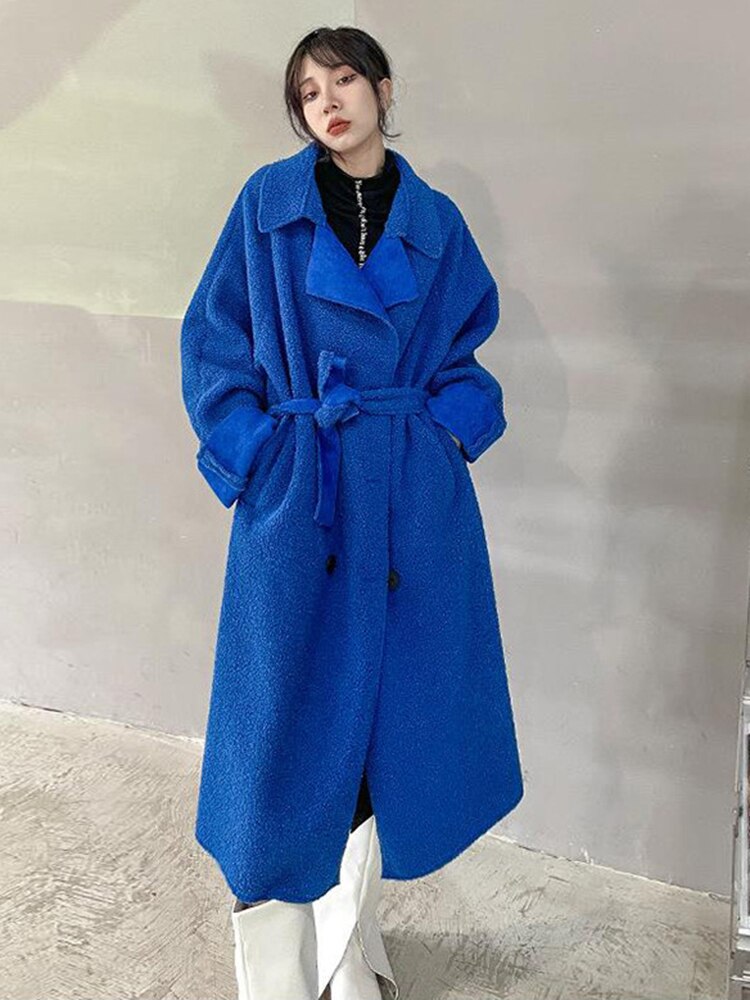 Loose Lambswool Long Thick Jacket