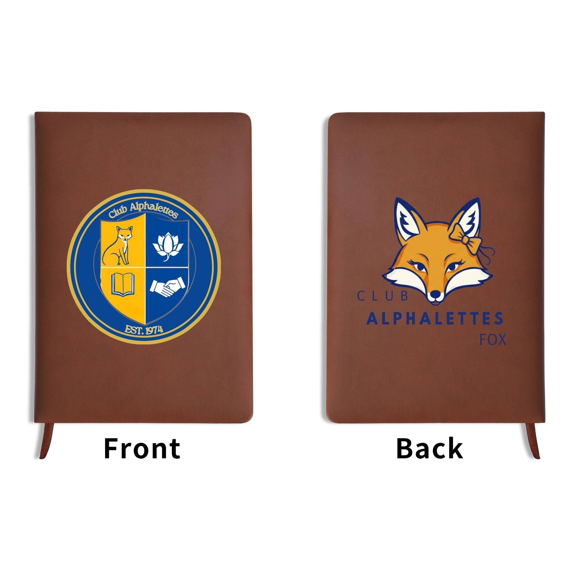 Club Alphalettes PU Black and Brown Notebook