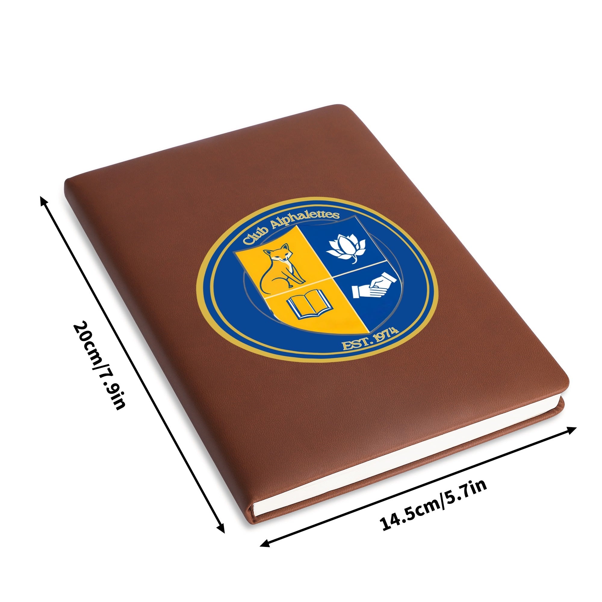 Club Alphalettes PU Black and Brown Notebook