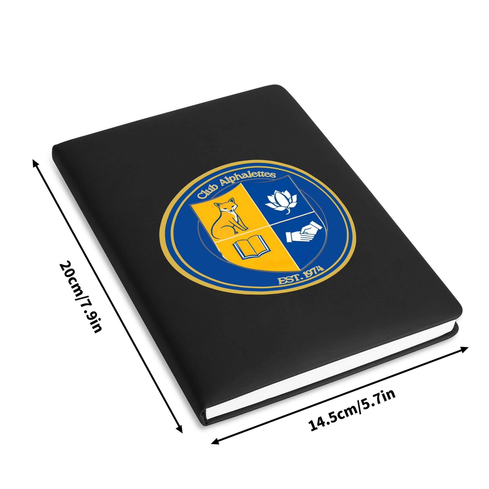 Club Alphalettes PU Black and Brown Notebook