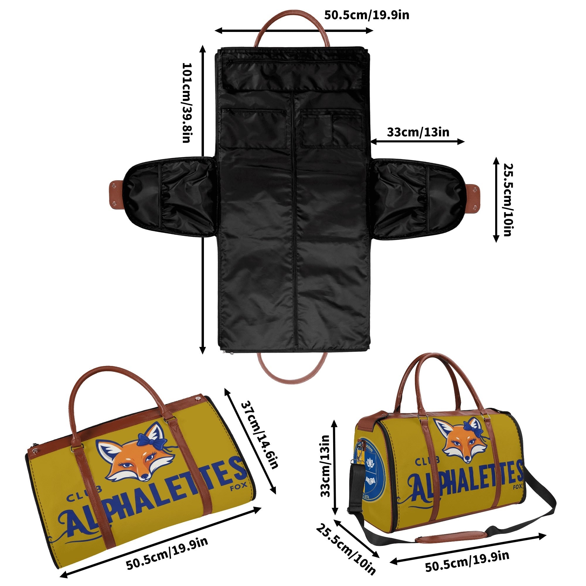 Club Alphalettes Leather Duffle Bag