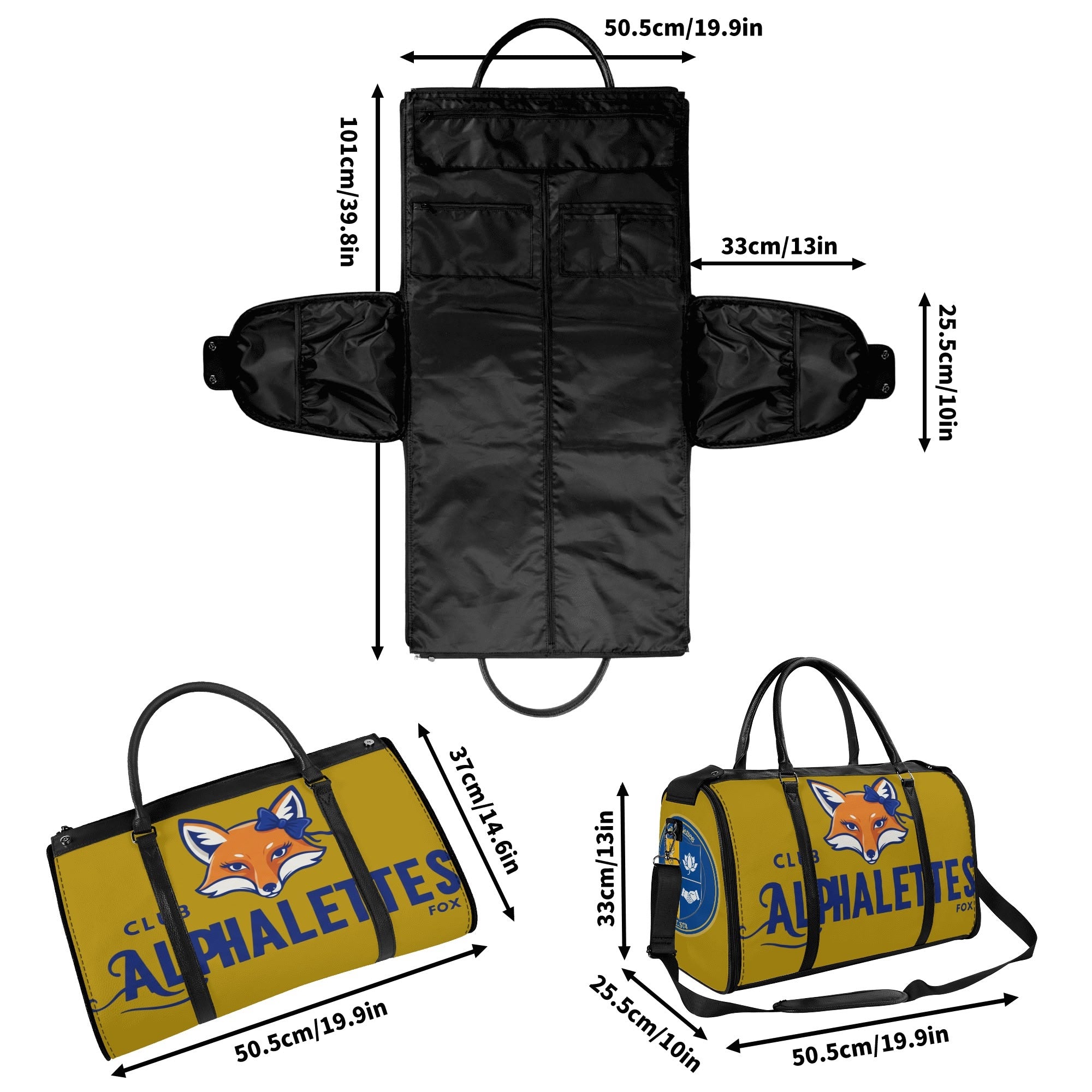 Club Alphalettes Leather Duffle Bag
