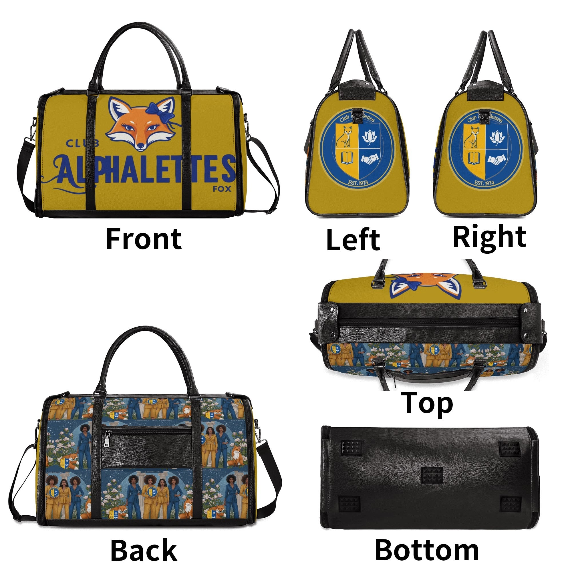 Club Alphalettes Leather Duffle Bag