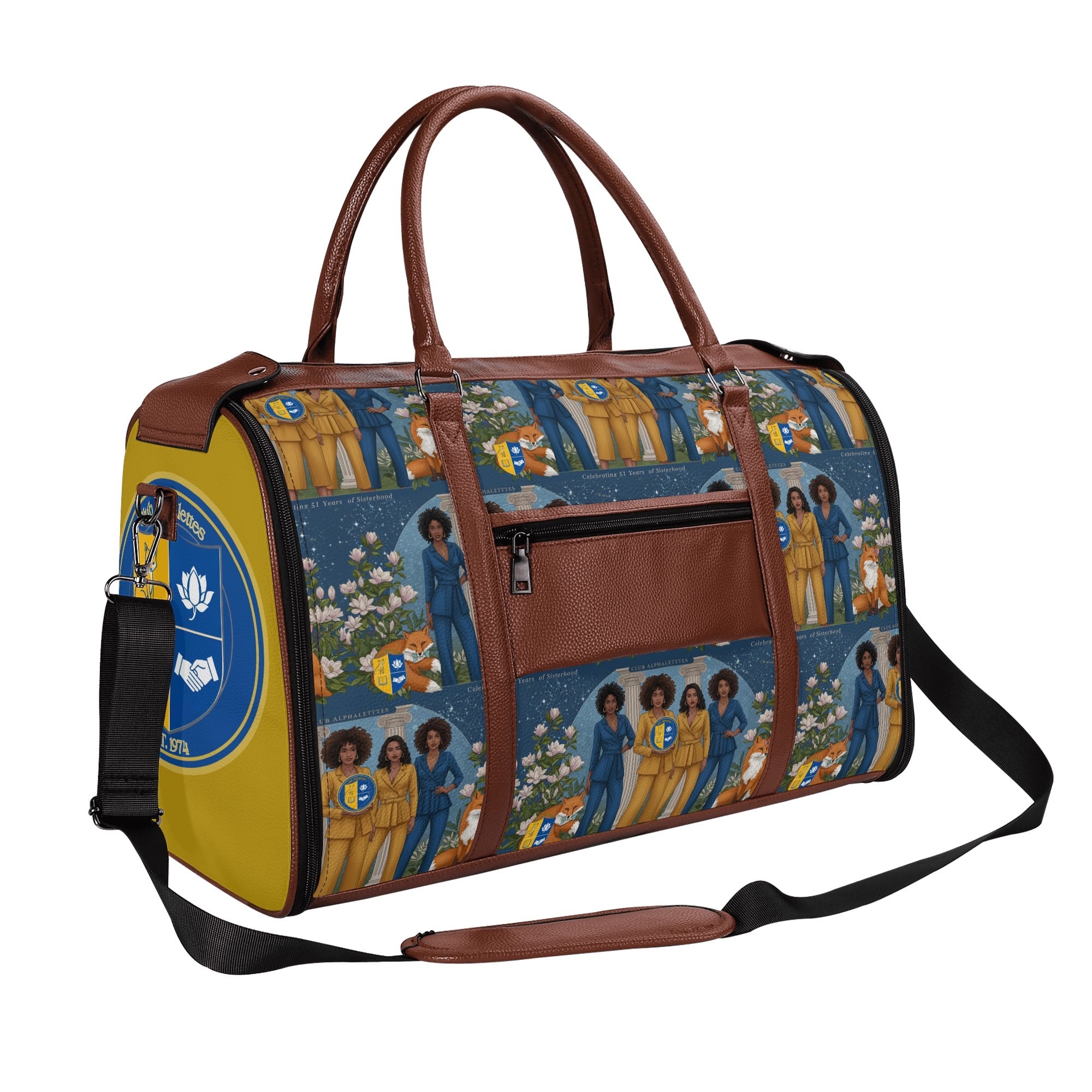 Club Alphalettes Leather Duffle Bag