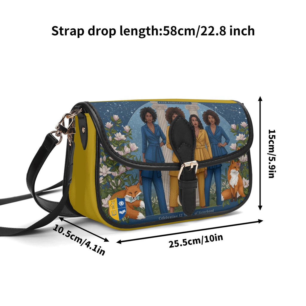 Club Alphalettes PU Chain Crossbody Bag