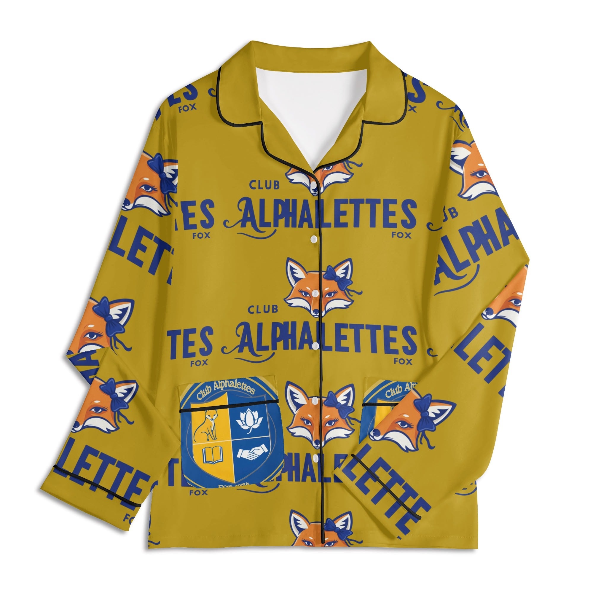 Club Alphalettes Long Sleeve Adult Nightwear Pajama Set