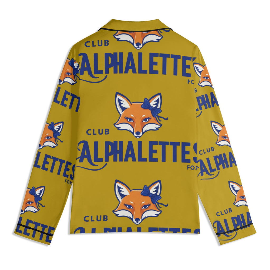 Club Alphalettes Long Sleeve Adult Nightwear Pajama Set