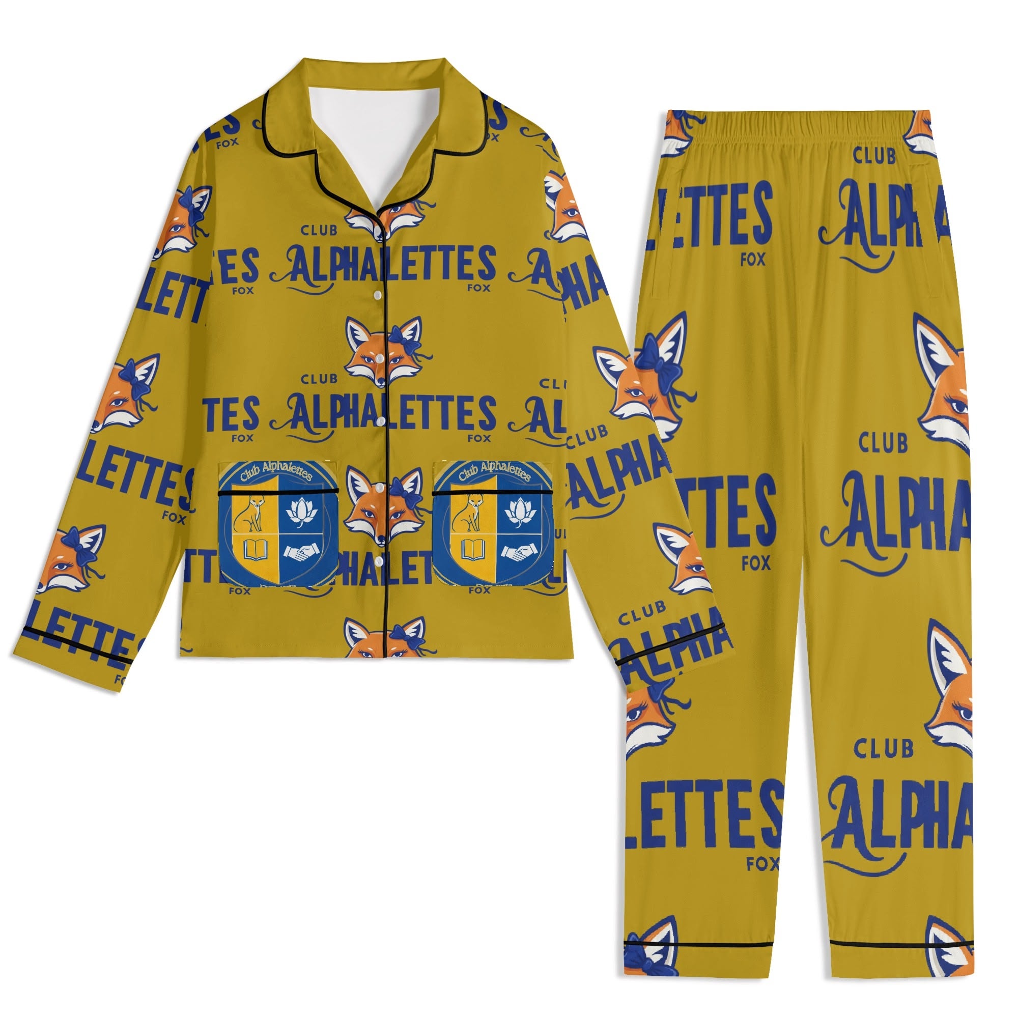 Club Alphalettes Long Sleeve Adult Nightwear Pajama Set