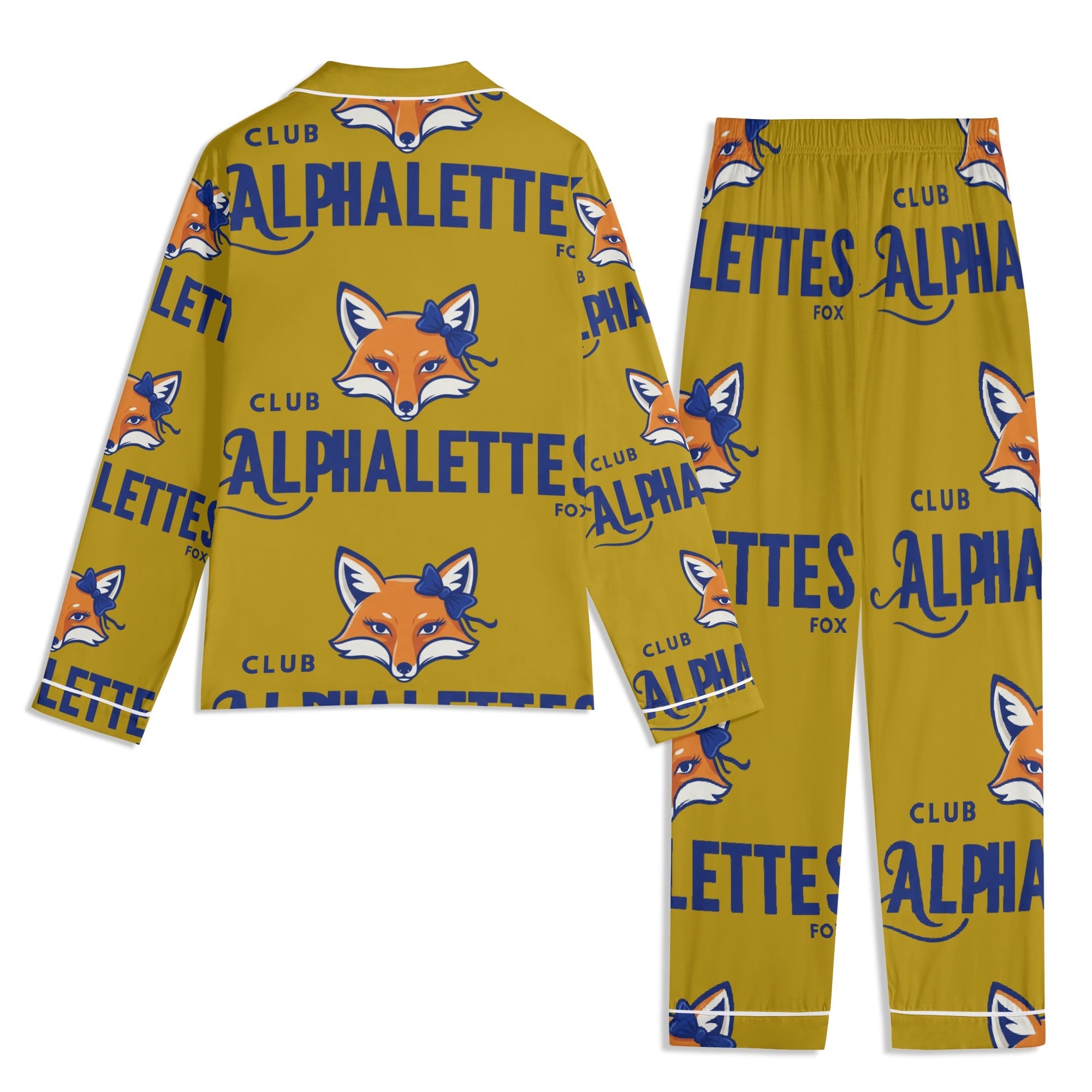 Club Alphalettes Long Sleeve Adult Nightwear Pajama Set