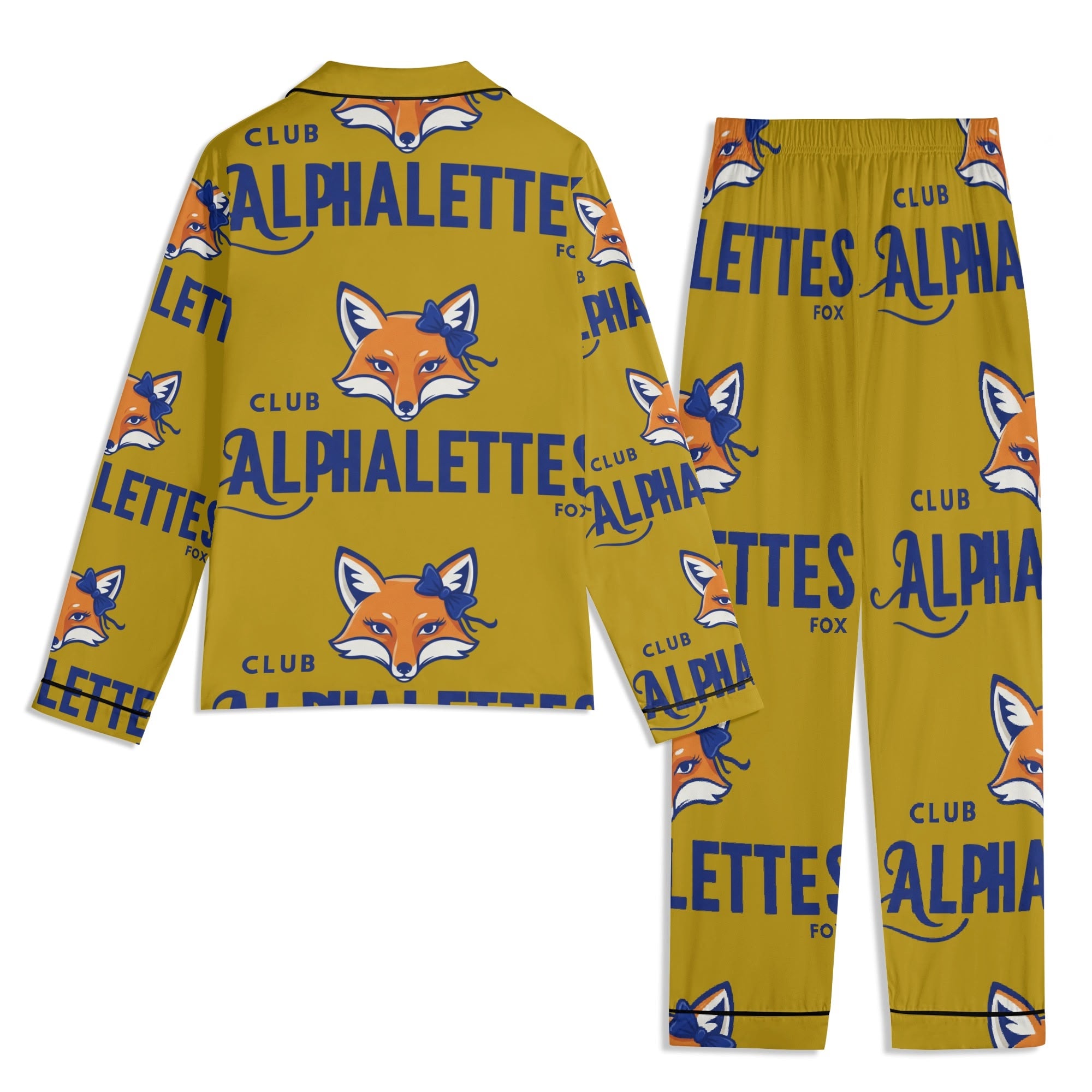 Club Alphalettes Long Sleeve Adult Nightwear Pajama Set