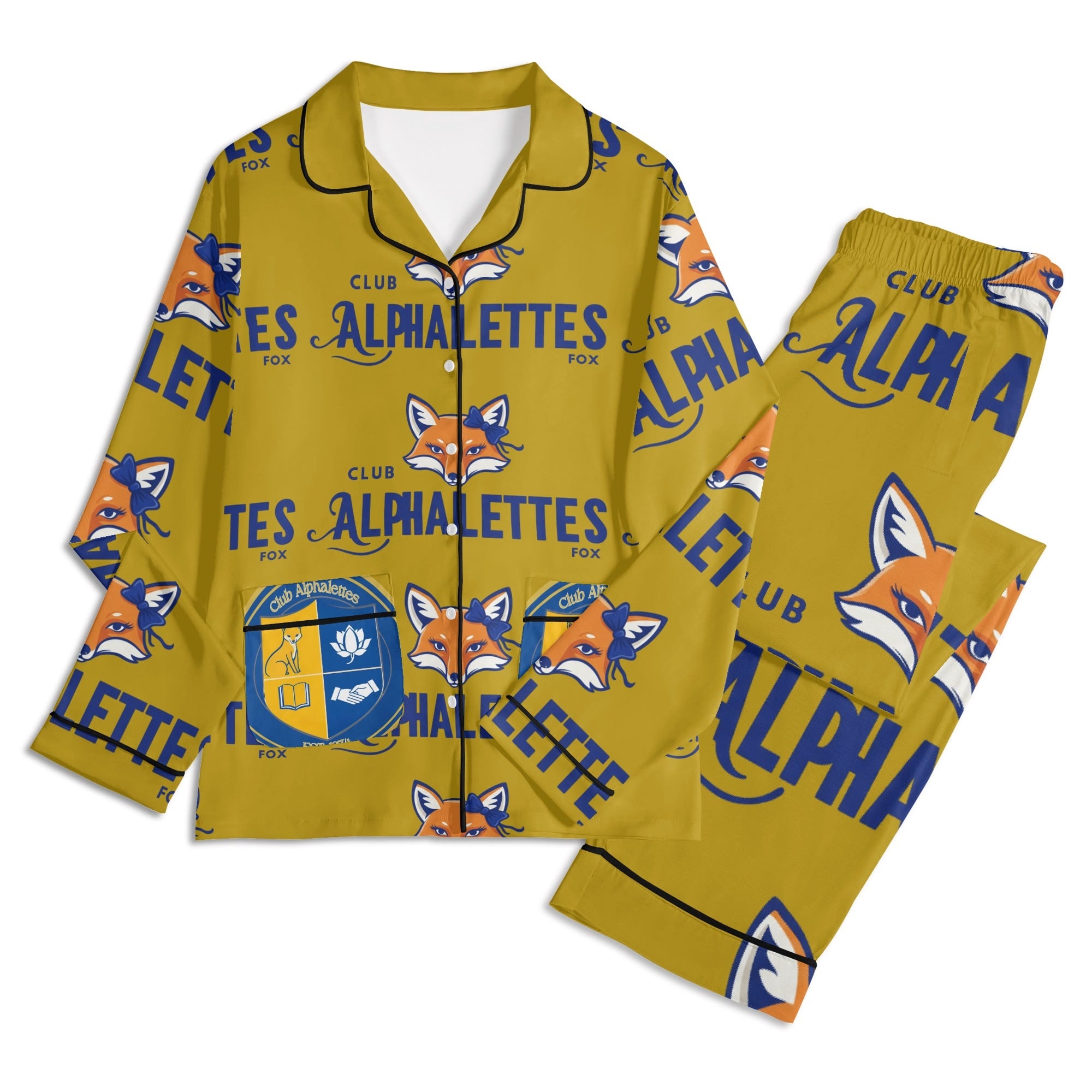 Club Alphalettes Long Sleeve Adult Nightwear Pajama Set