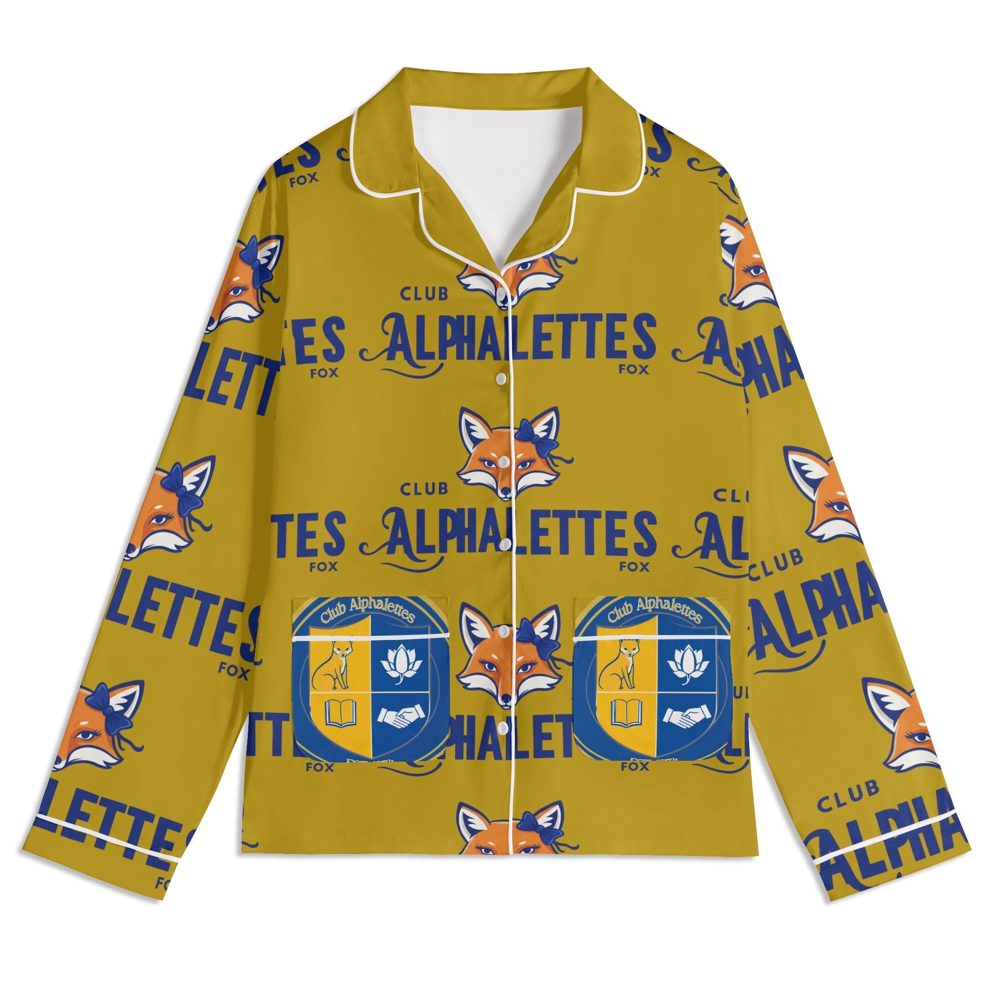 Club Alphalettes Long Sleeve Adult Nightwear Pajama Set