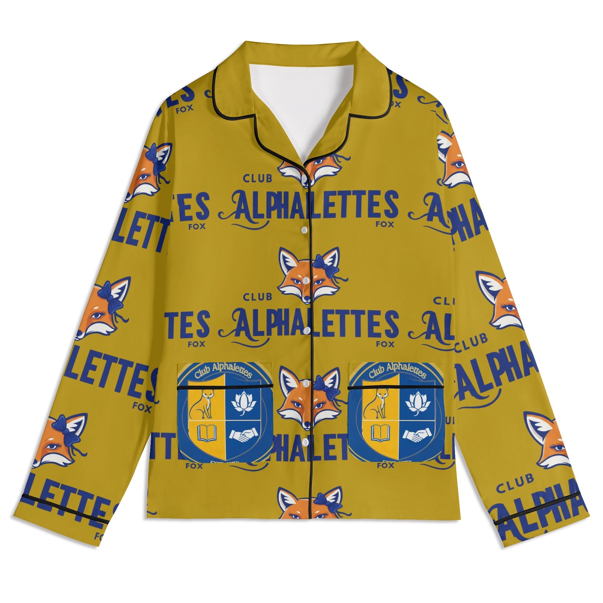 Club Alphalettes Long Sleeve Adult Nightwear Pajama Set