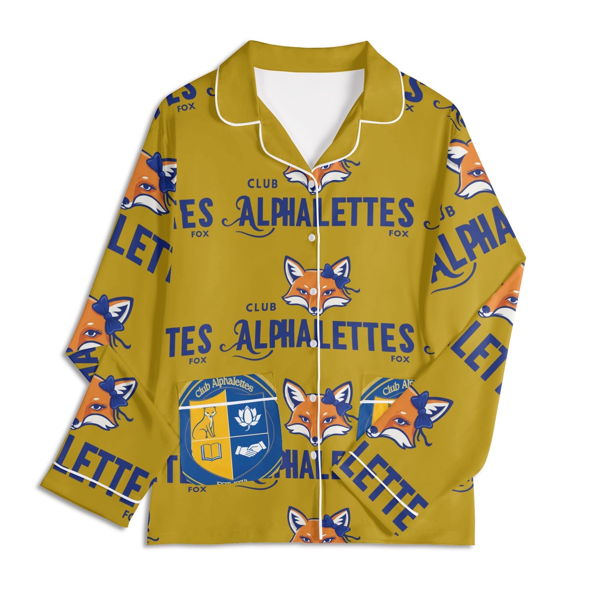 Club Alphalettes Long Sleeve Adult Nightwear Pajama Set
