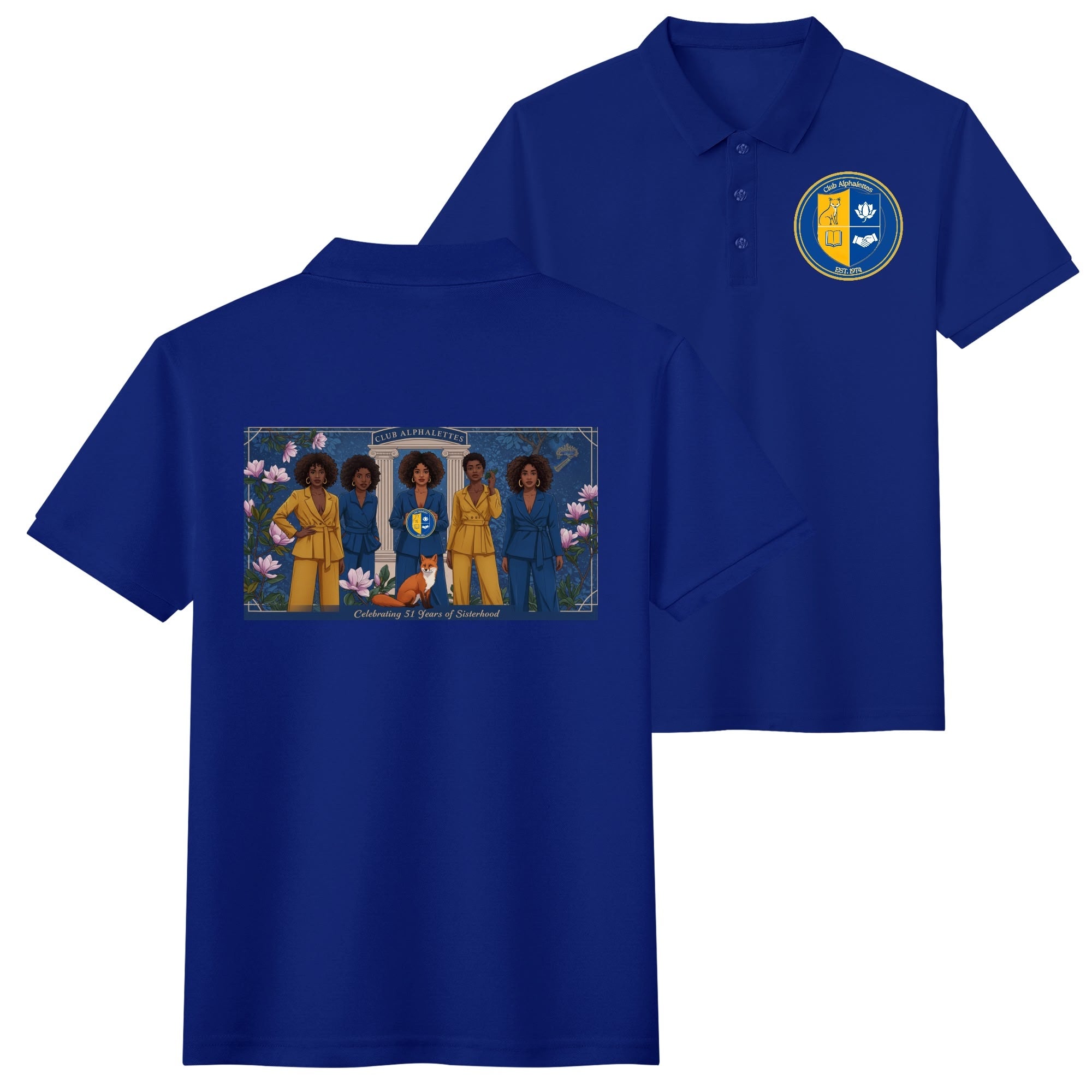 Club Alphalettes Printed Cotton Polo Shirt
