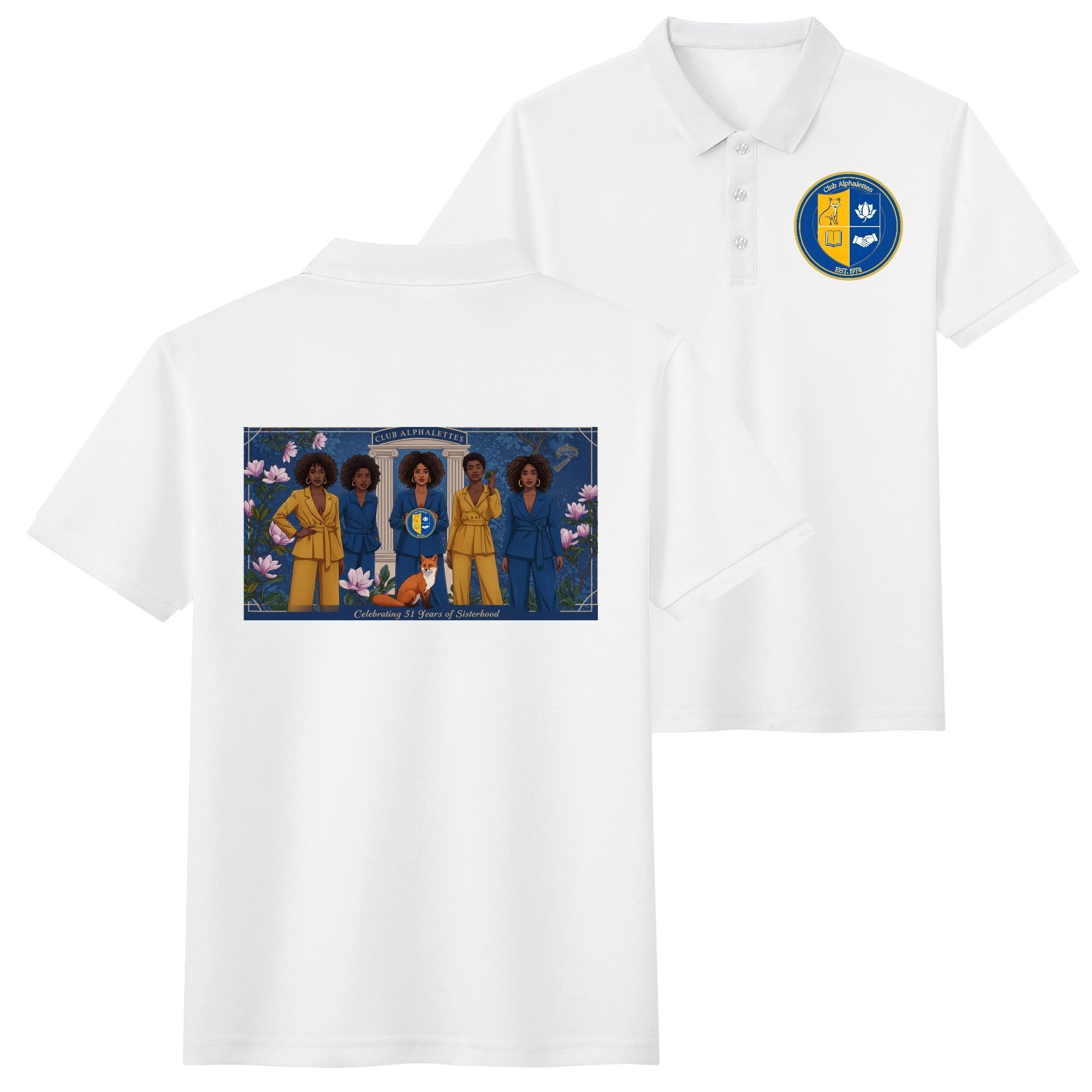 Club Alphalettes Printed Cotton Polo Shirt