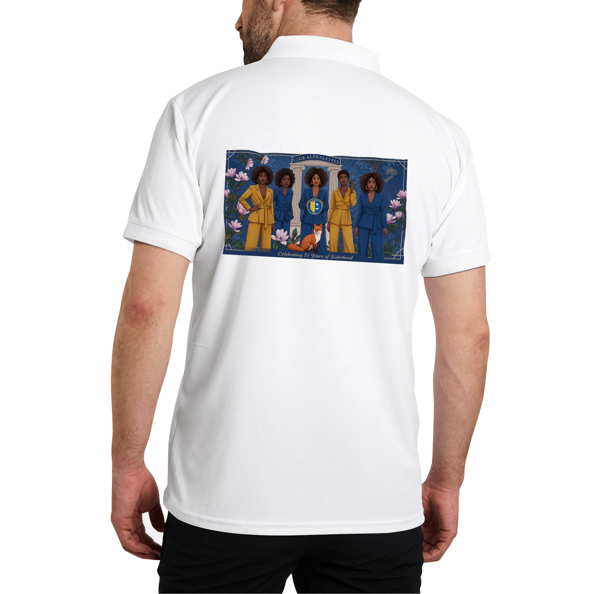 Club Alphalettes Printed Cotton Polo Shirt