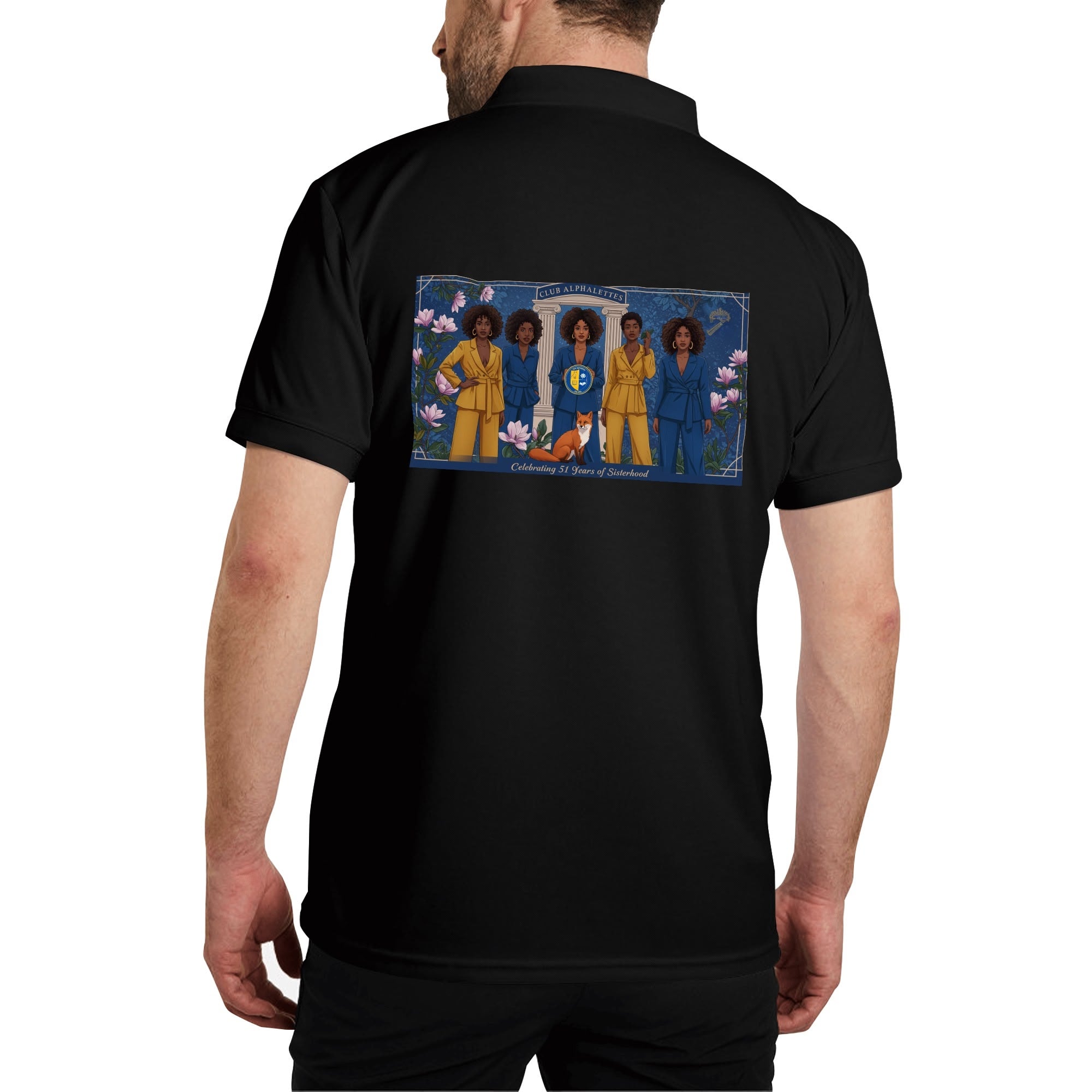 Club Alphalettes Printed Cotton Polo Shirt