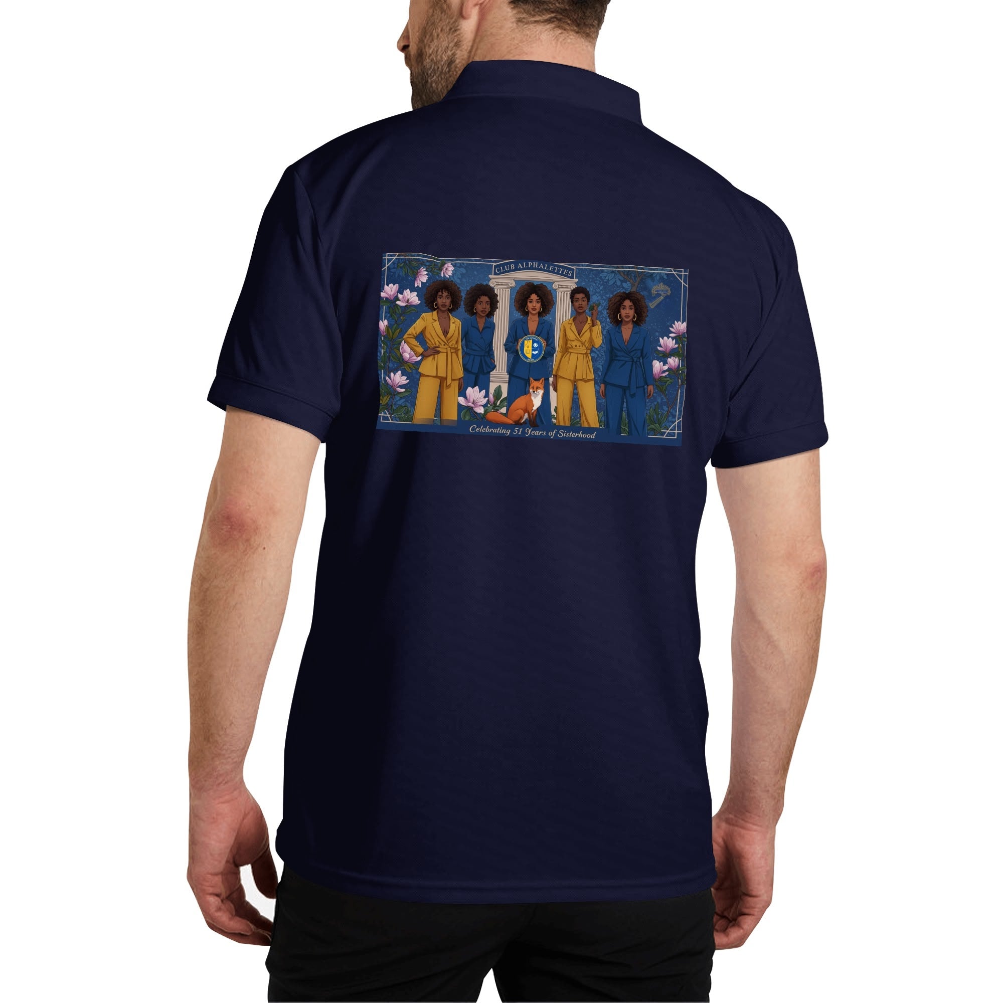 Club Alphalettes Printed Cotton Polo Shirt