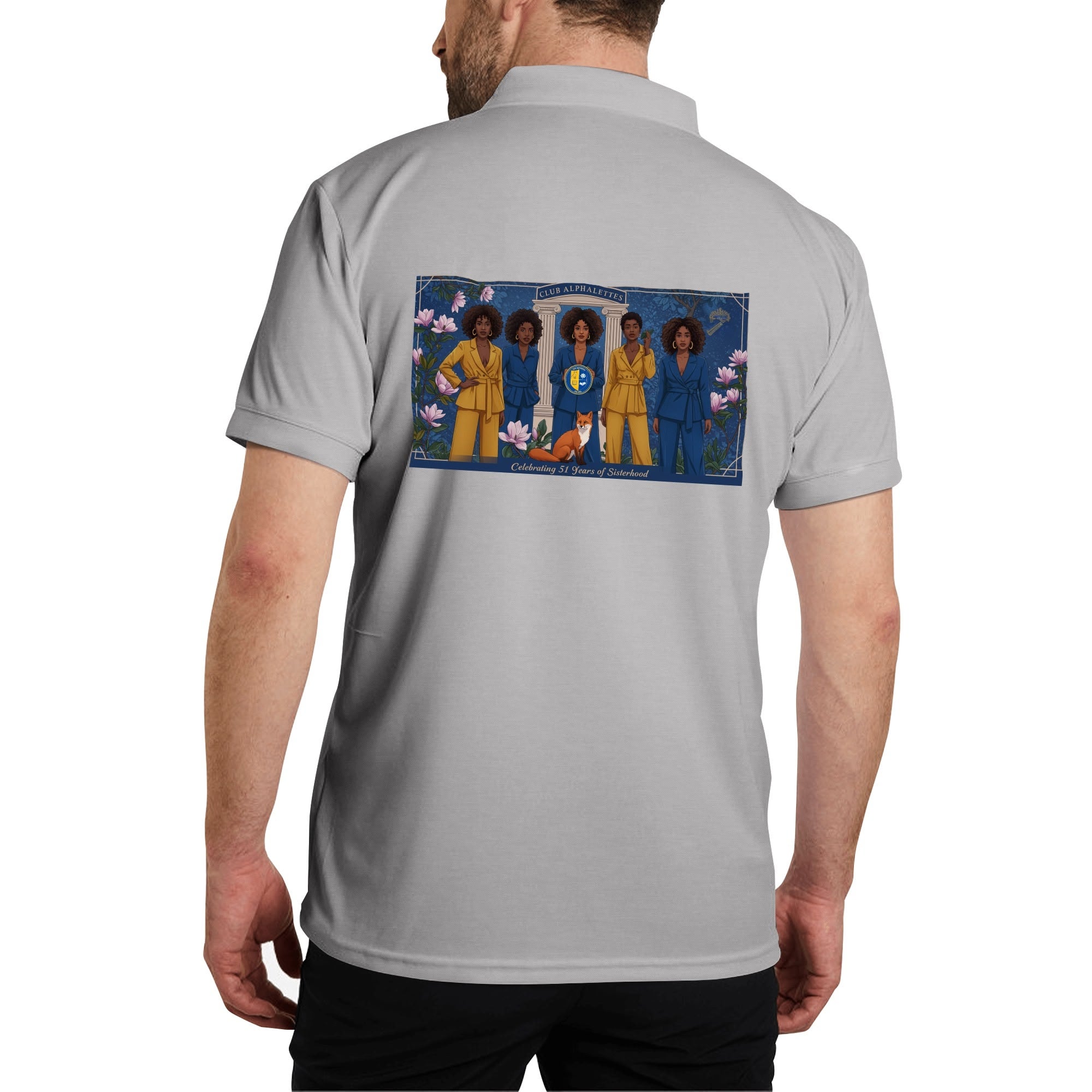 Club Alphalettes Printed Cotton Polo Shirt