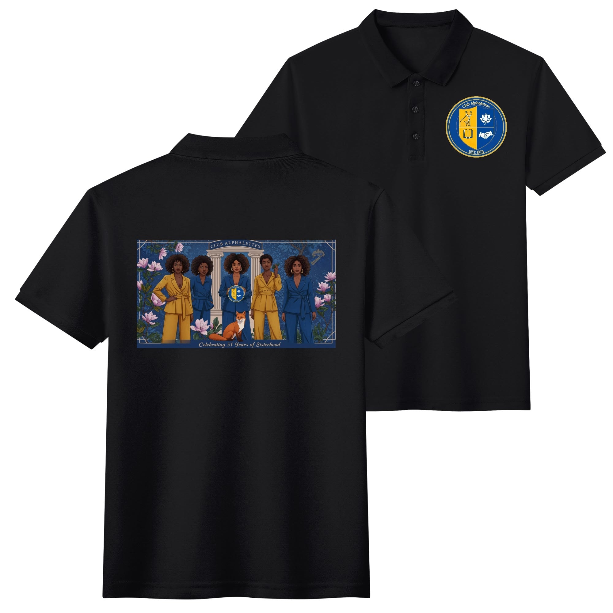 Club Alphalettes Printed Cotton Polo Shirt