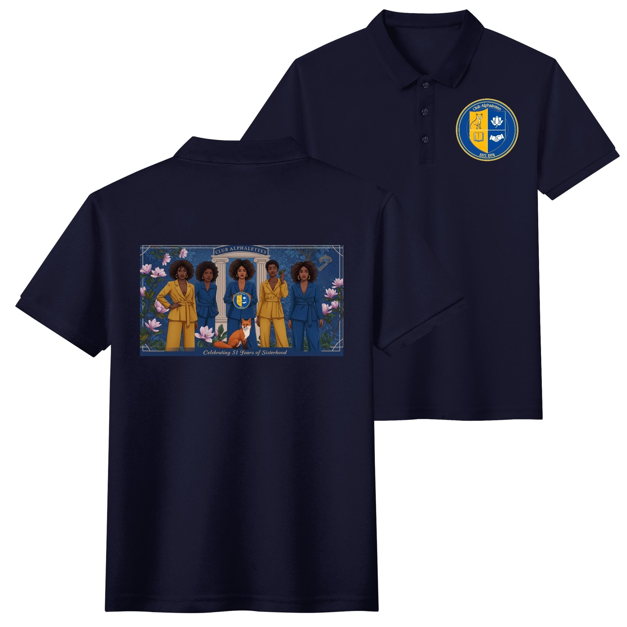 Club Alphalettes Printed Cotton Polo Shirt
